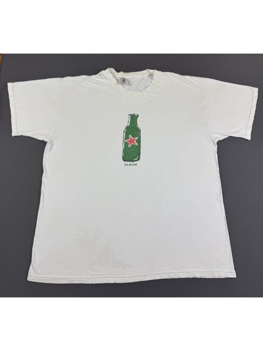 Rare Vintage 90s Heineken Beer Bottle Art Promo Tee Its All True XL Delta Shirt
